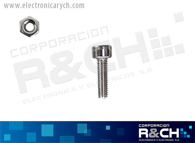 TOR-H414 tornillo M4x14mm cabeza hexagonal con tuerca