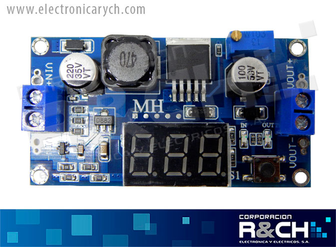 MD-XL6009D modulo regulador DC-DC 4A max Vi=3-35, Vo=6-45 ajustable step up con display