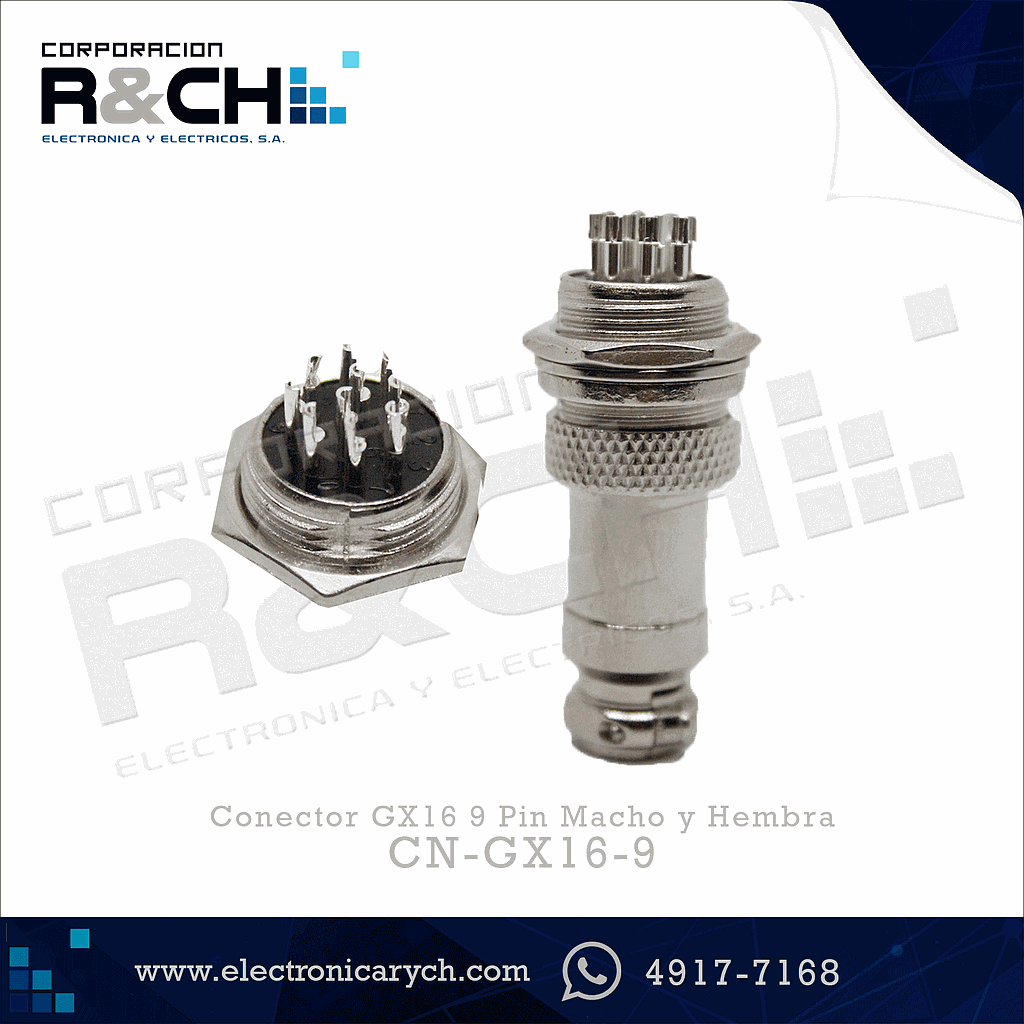 CN-GX16-10 Conector GX16 10 Pin Macho y Hembra