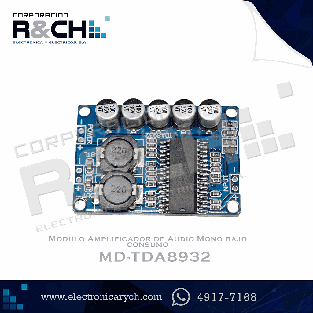 MD-TDA8932 Modulo Amplificador de Audio Mono  bajo consumo TDA8932 35W