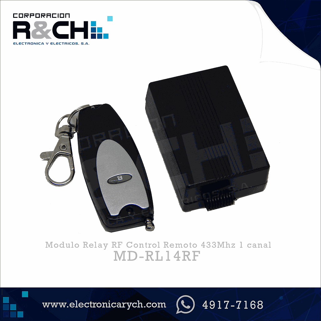 MD-RL14RF Modulo Relay RF Control Remoto 433Mhz 1 canal