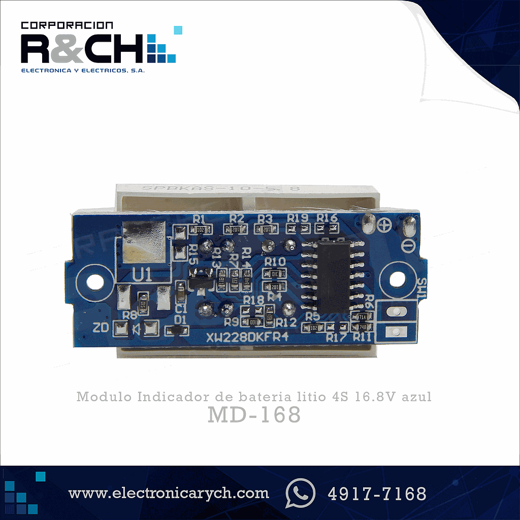 MD-168 Modulo Indicador de bateria litio 4S 16.8V azul