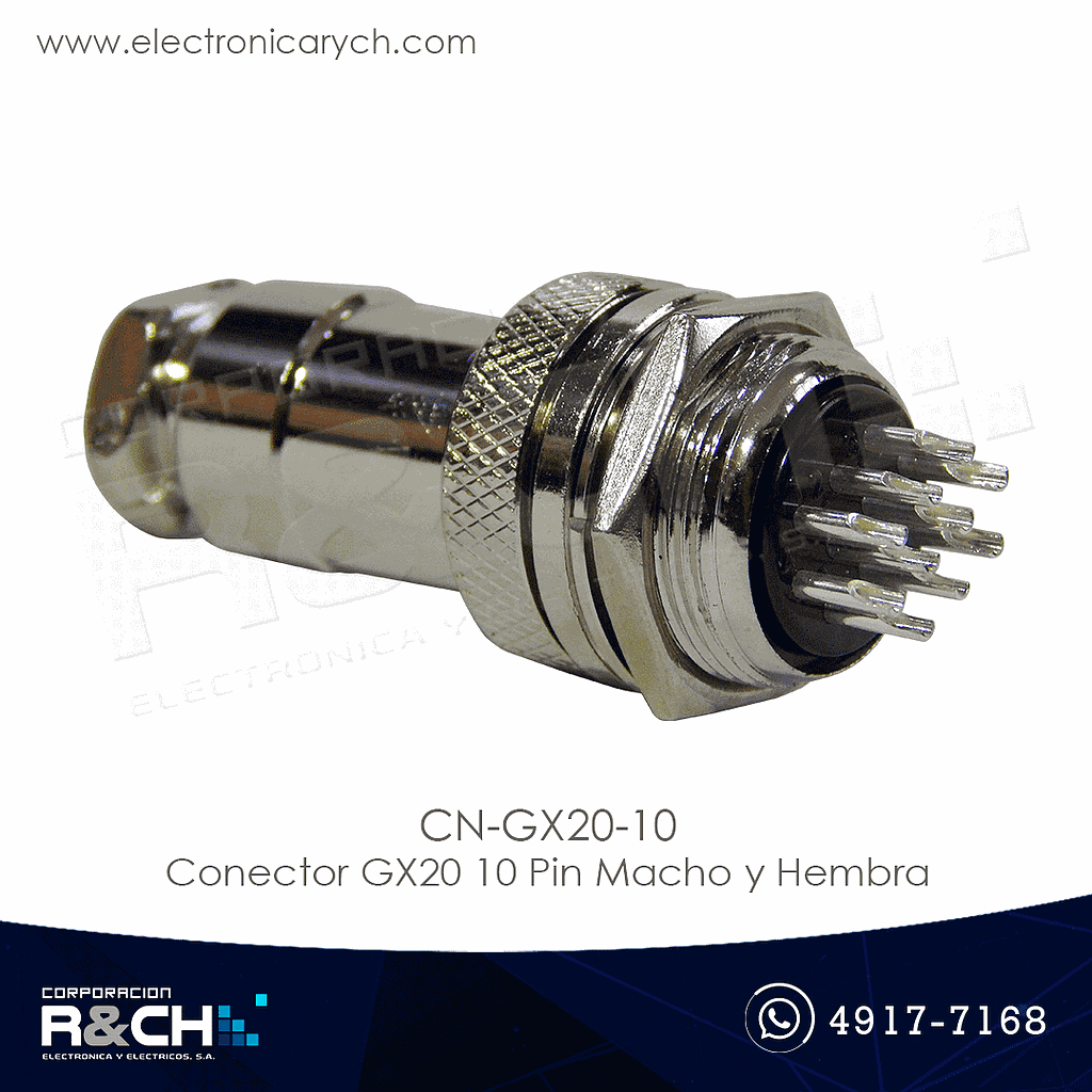 CN-GX20-10 Conector GX20 10 Pin Macho y Hembra