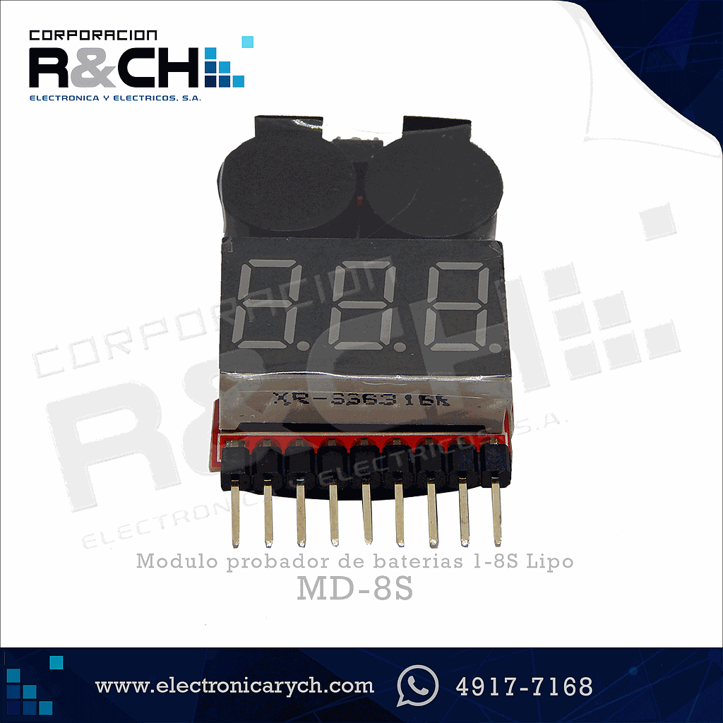 MD-8S Modulo probador de baterias 1-8S Lipo
