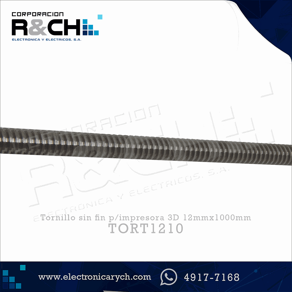 TORT1210 tornillo sin fin p/impresora 3D 12mmx1000mm