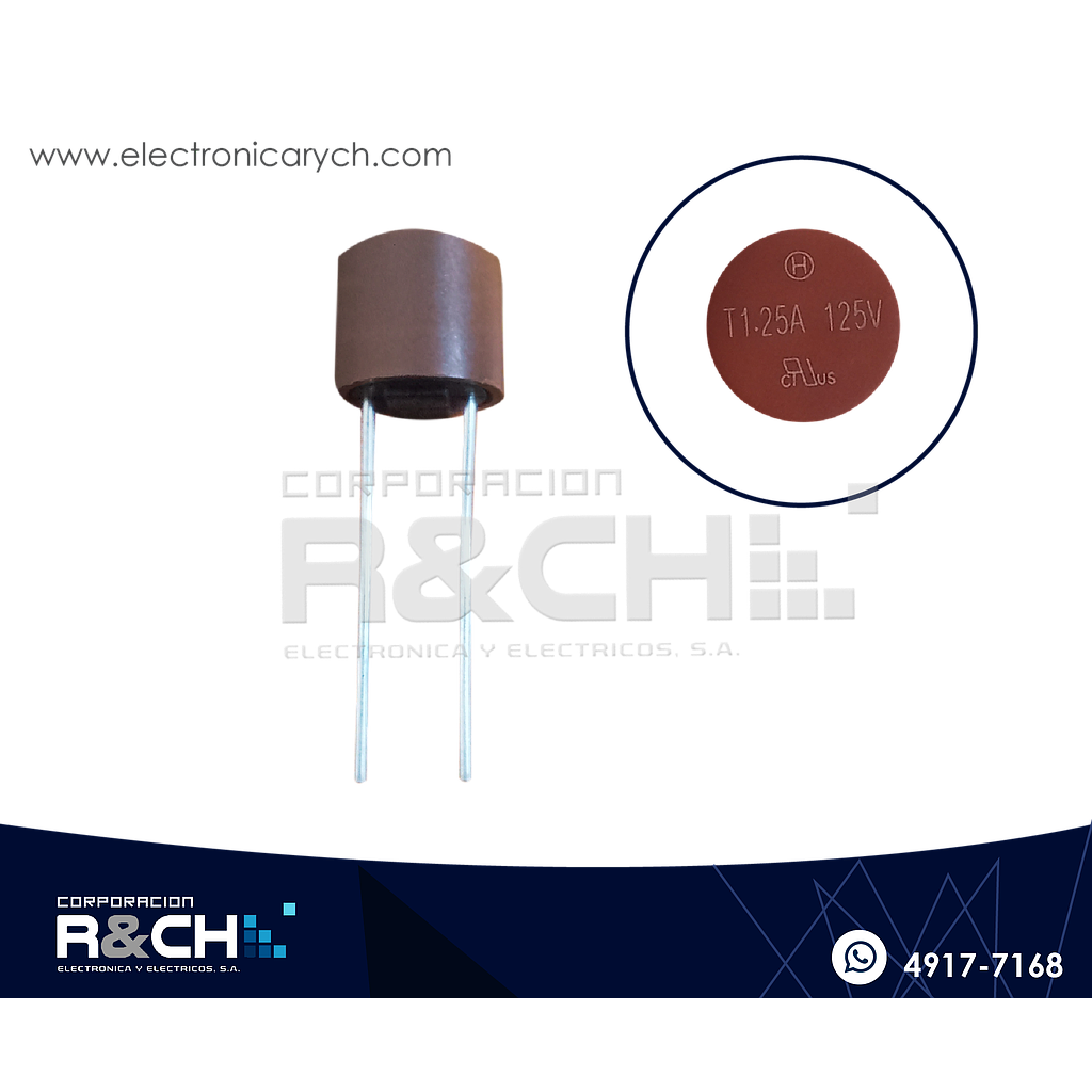 FE-T1.25A fusible cilindrico T1.25A 250V para LCD