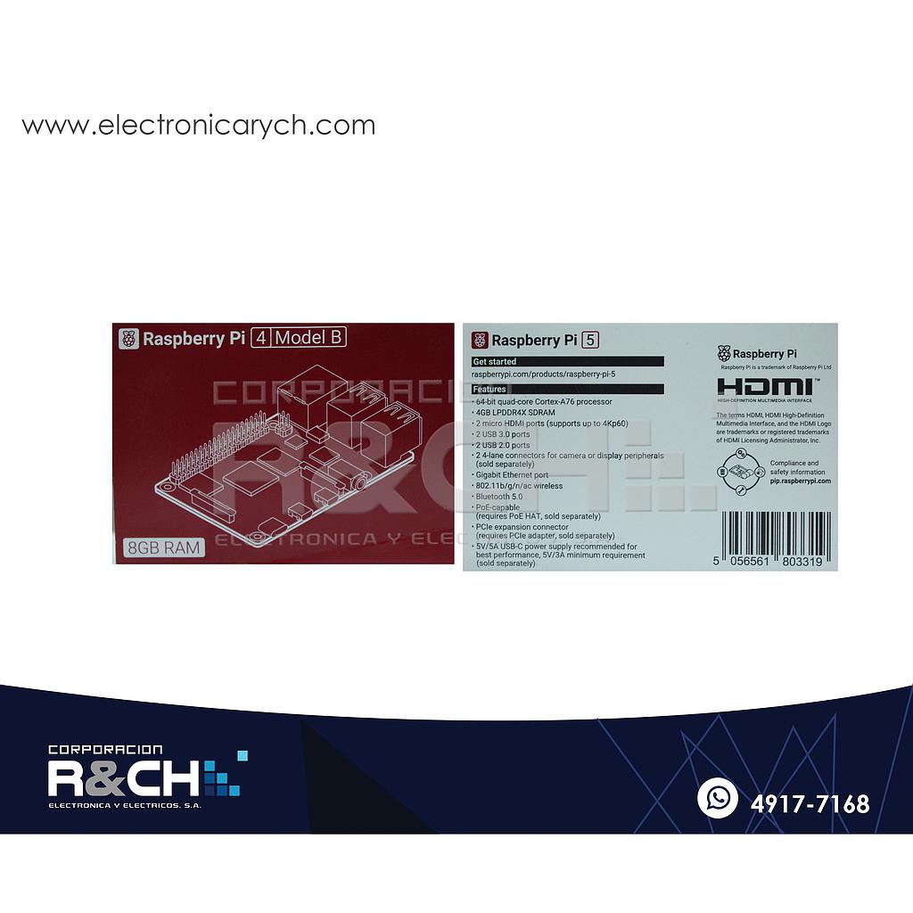 R-PI48 Raspberry PI 4 model B 8Gb BCM2711 SoC