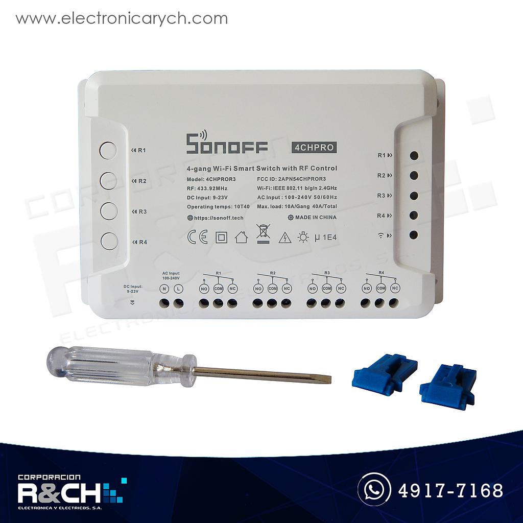 SW-4CHPRO Switch inteligente para domotica 4 canales sonoff  con control RF