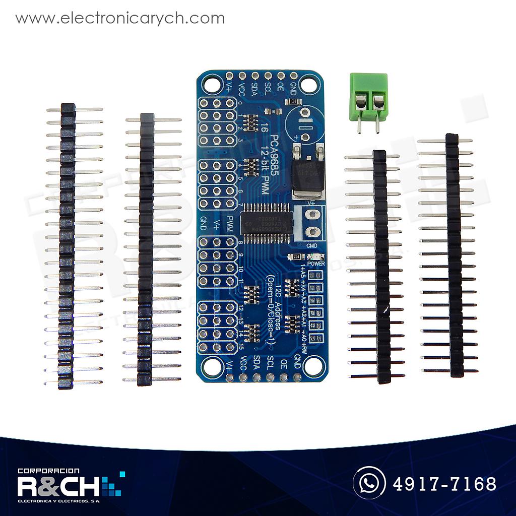 MD-PCA9685D Módulo driver para servo motor 16 salida PWM 1.6Khz 12 bits DIY