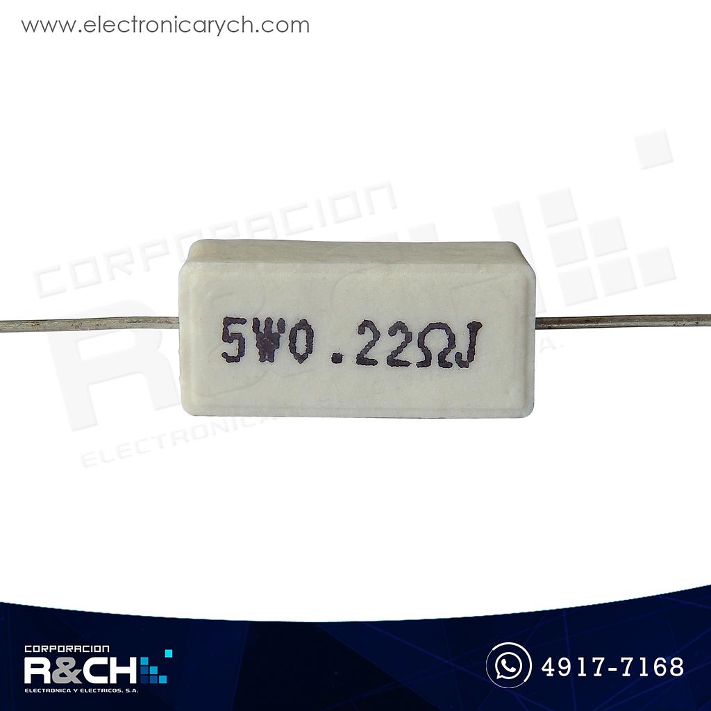 RX-0.22/5 Resistencia 0.22 ohm cemento 5 watt