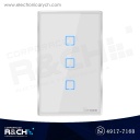 SW-T0US3C Switch Inteligente touch Triple para empotrar wi-fi Sonoff