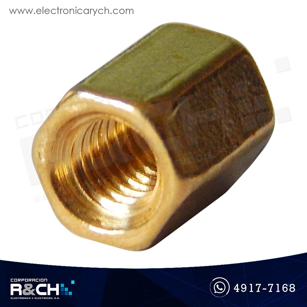TN-5F Espaciador o separador M3 dorado 5mm hembra