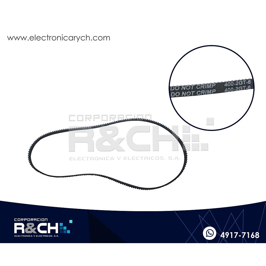 PL-400 Faja Dentada de Caucho L=400mm A=6mm GT2 mm