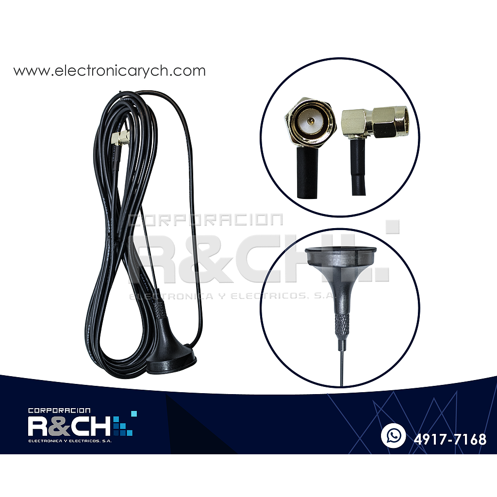 AT-SIM908C Antena Para Desarrolo Compatible con SIM900A Conector 90 grados