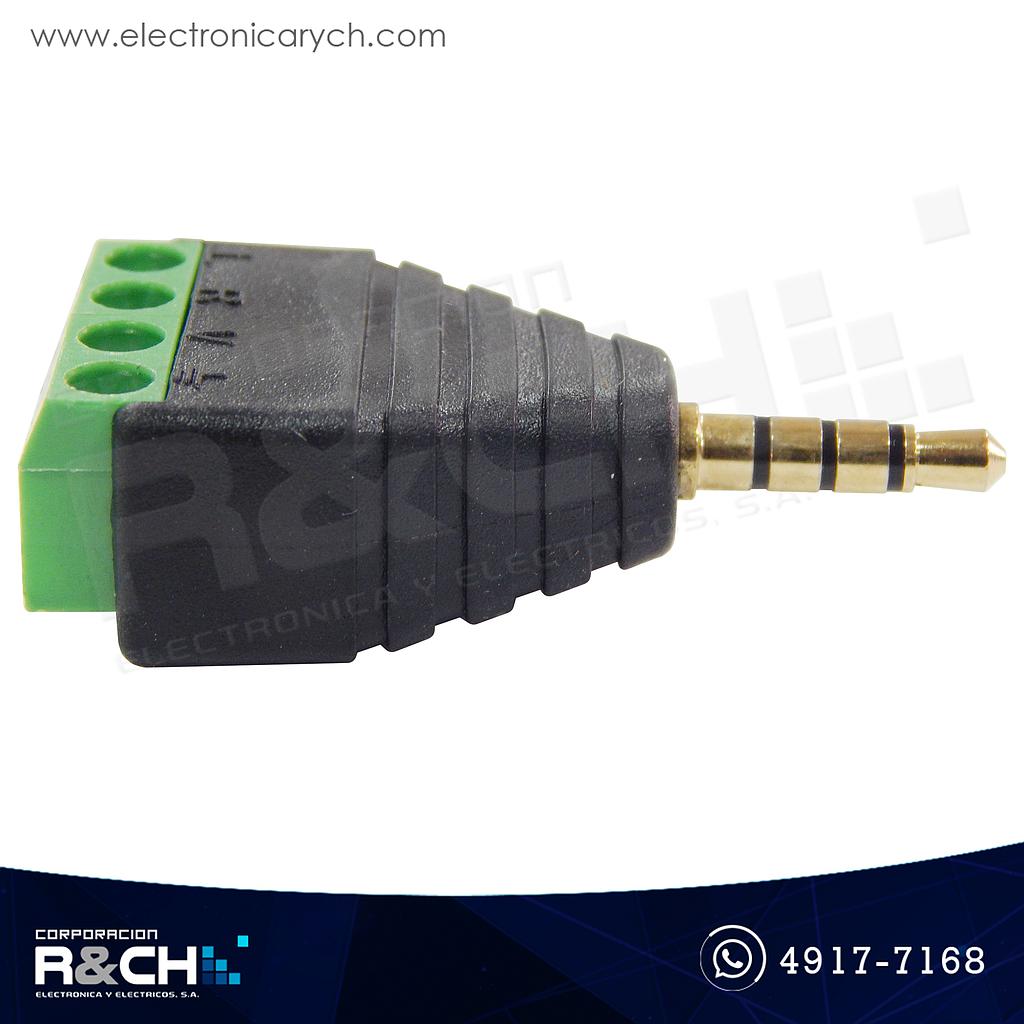 AD-284M Adaptador Plug Stereo 3.5 Macho a Bornera 4 Pin