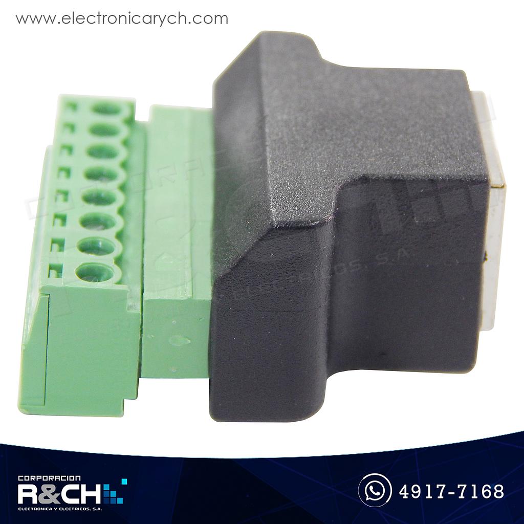 AD-RJ45F Adaptador Jack Hembra RJ45 a Bornera 8 Pin
