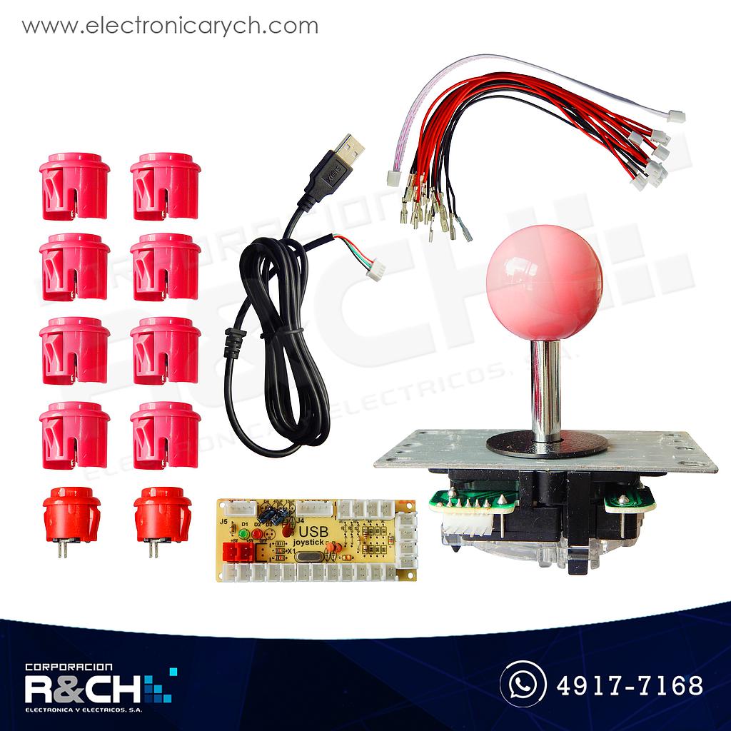 SX-1618P Kit Arcade para Video Juegos Rosado Un Joystick