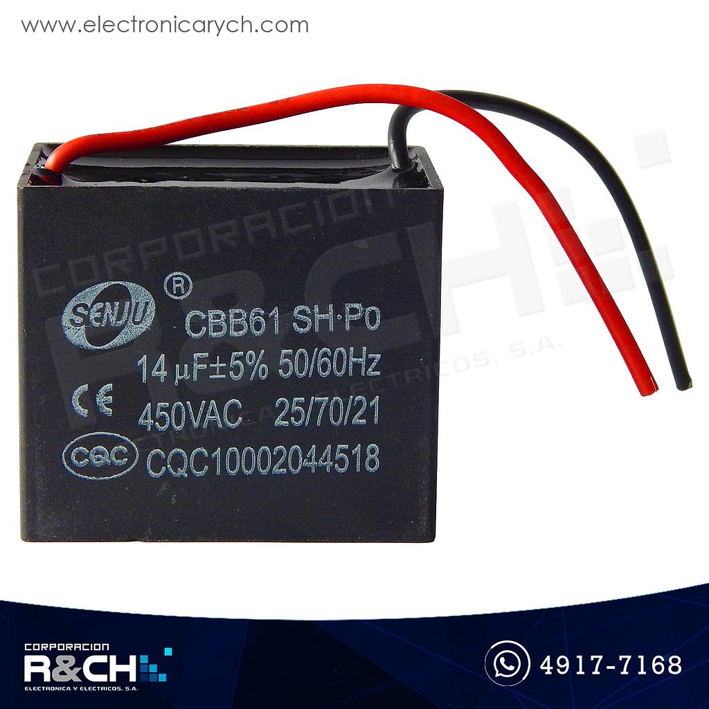 CBB61-14UF Capacitor 14uF 450V AC Para Ventilador