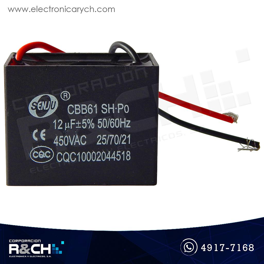 CBB61-12UF Capacitor 12uF 450V AC Para Ventilador