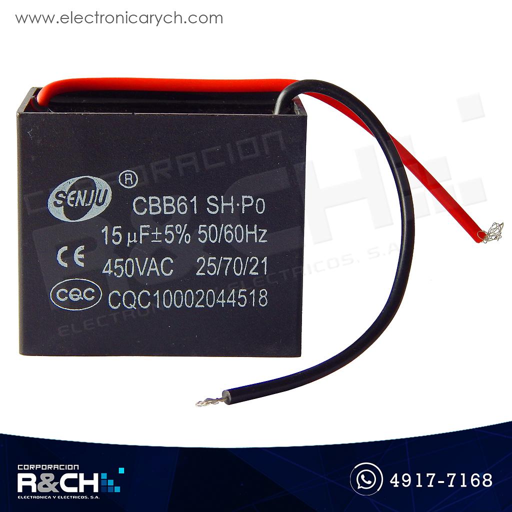 CBB61-15UF Capacitor 15uF 450V AC Para Ventilador
