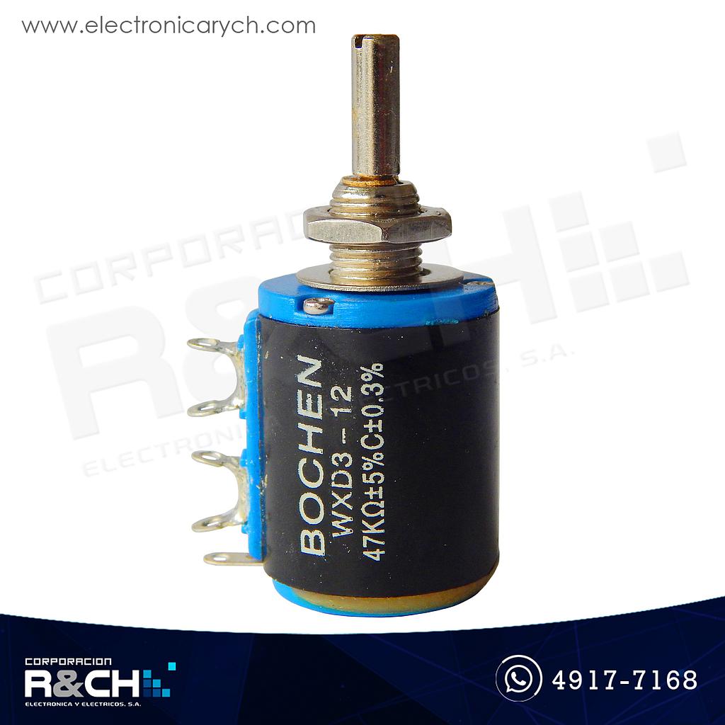 PT-WXD3-12-47K Potenciómetro Multivuelta 47K 1W WXD3-12-1W