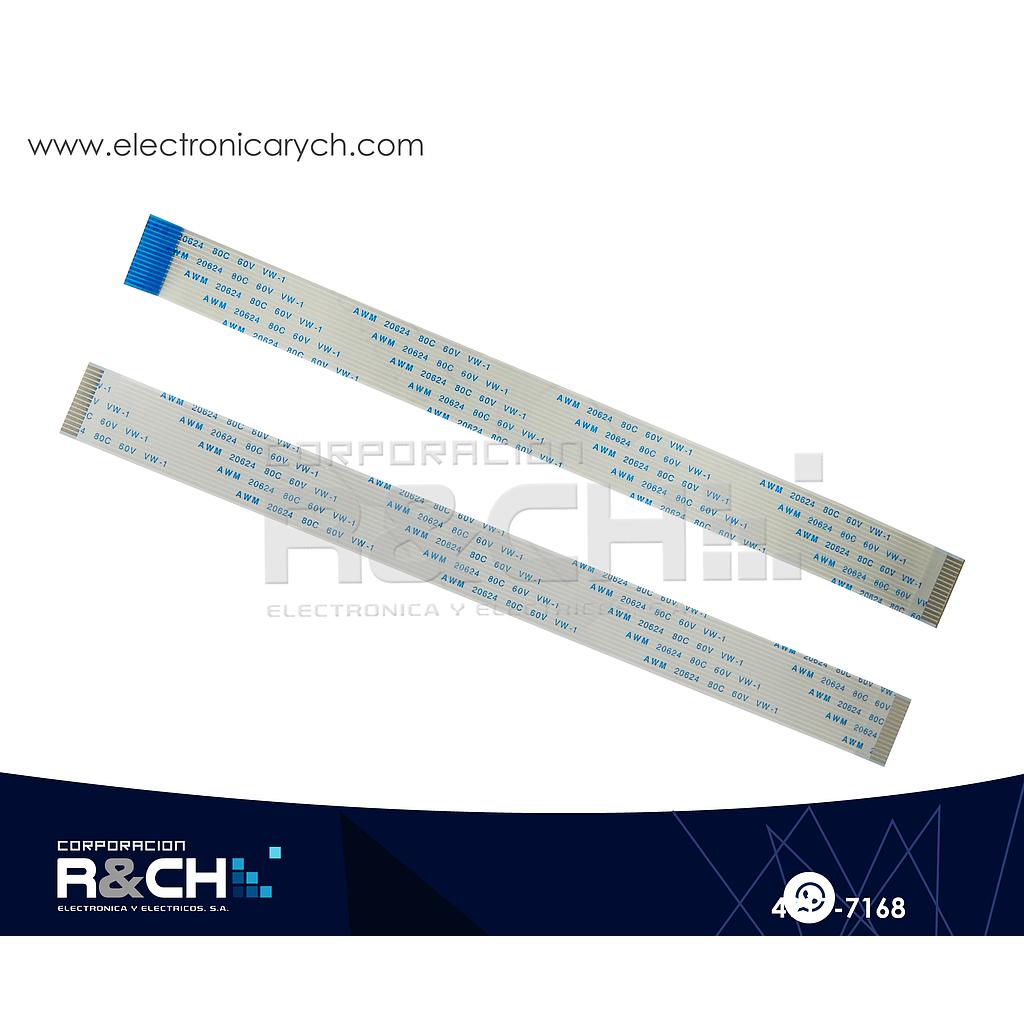CB-16LO21 Cable FFC De Lado Opuesto 16 Lineas 1mmx20cm