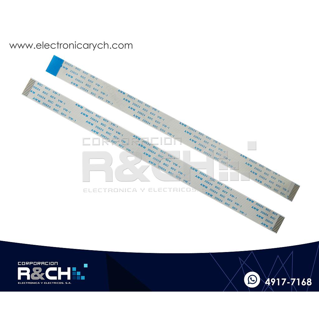 CB-12LO21 Cable FFC De Lado Opuesto 12 Lineas 1mmx20cm