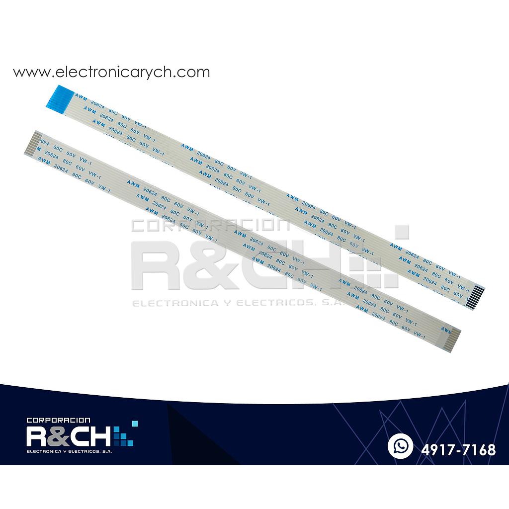 CB-10LO21 Cable FFC De Lado Opuesto 10 Lineas 1mmx20cm