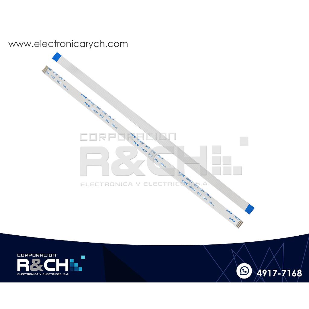 CB-6ML21 Cable FFC Mismo Lado 6 Lineas 1mmx20cm