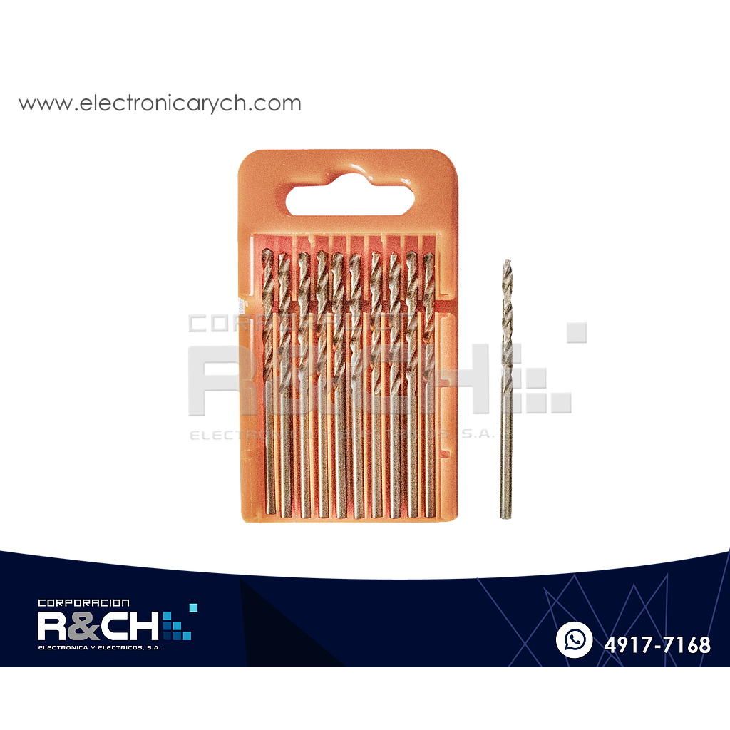 BC-1025 Set de Brocas 2.5mm Cobalto 10 unidades