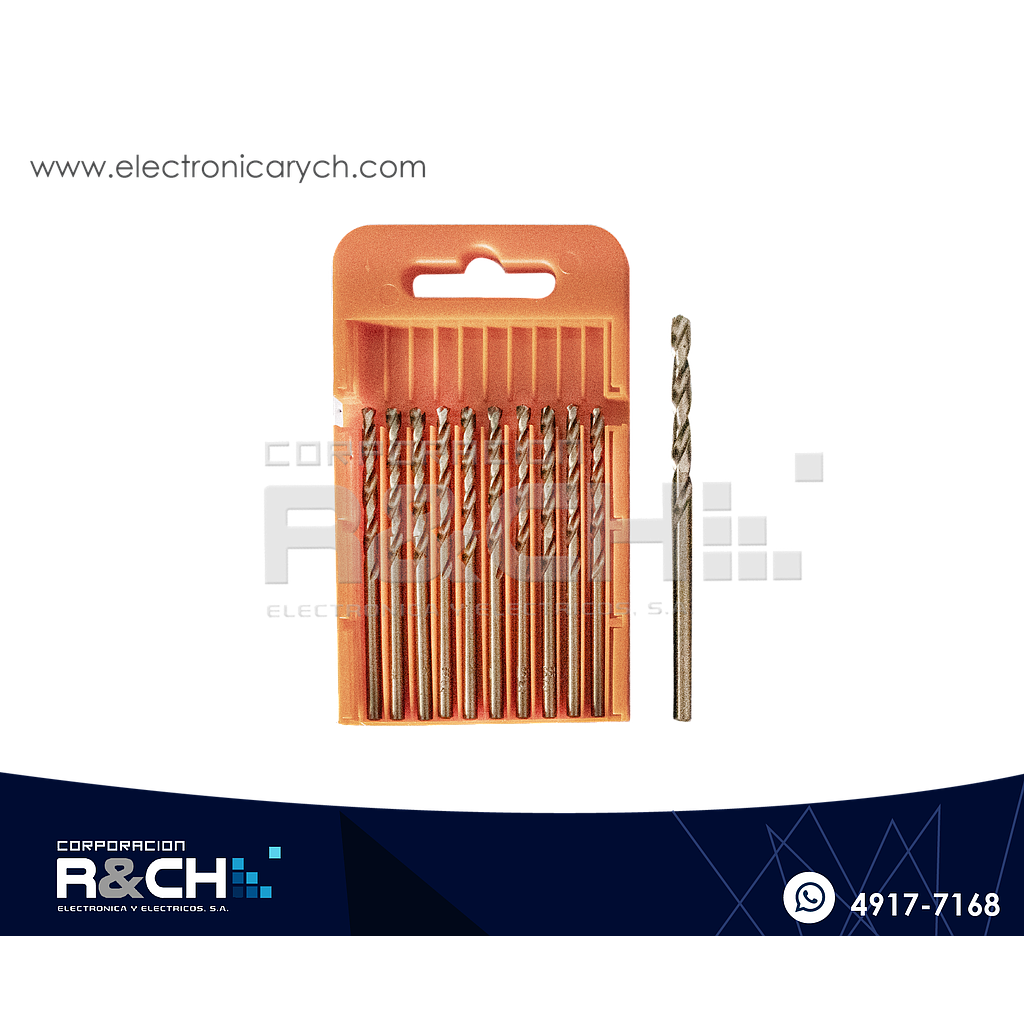 BC-1030 Set de Brocas 3.0mm Cobalto 10 unidades