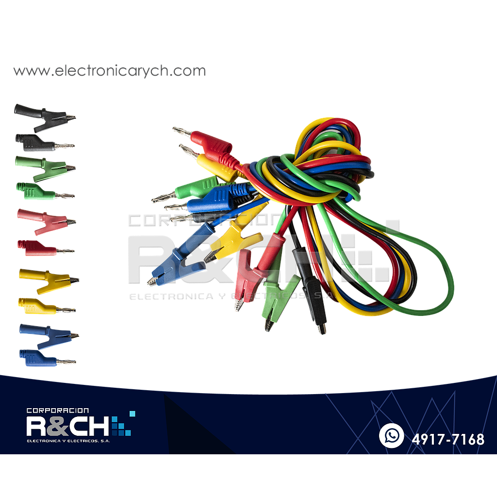 SX-415 Set Lagarto con Cable a Plug de Prueba silicon 5 unidades