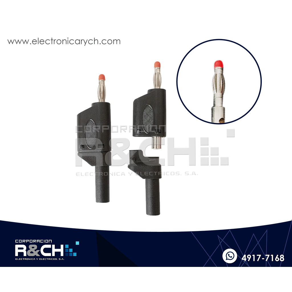 PL-517B Plug Banana Apilable Negro