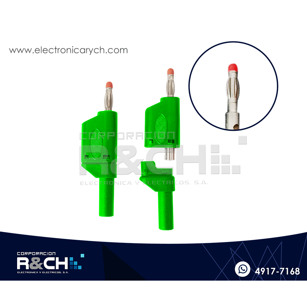 PL-517G Plug Banana Apilable Verde