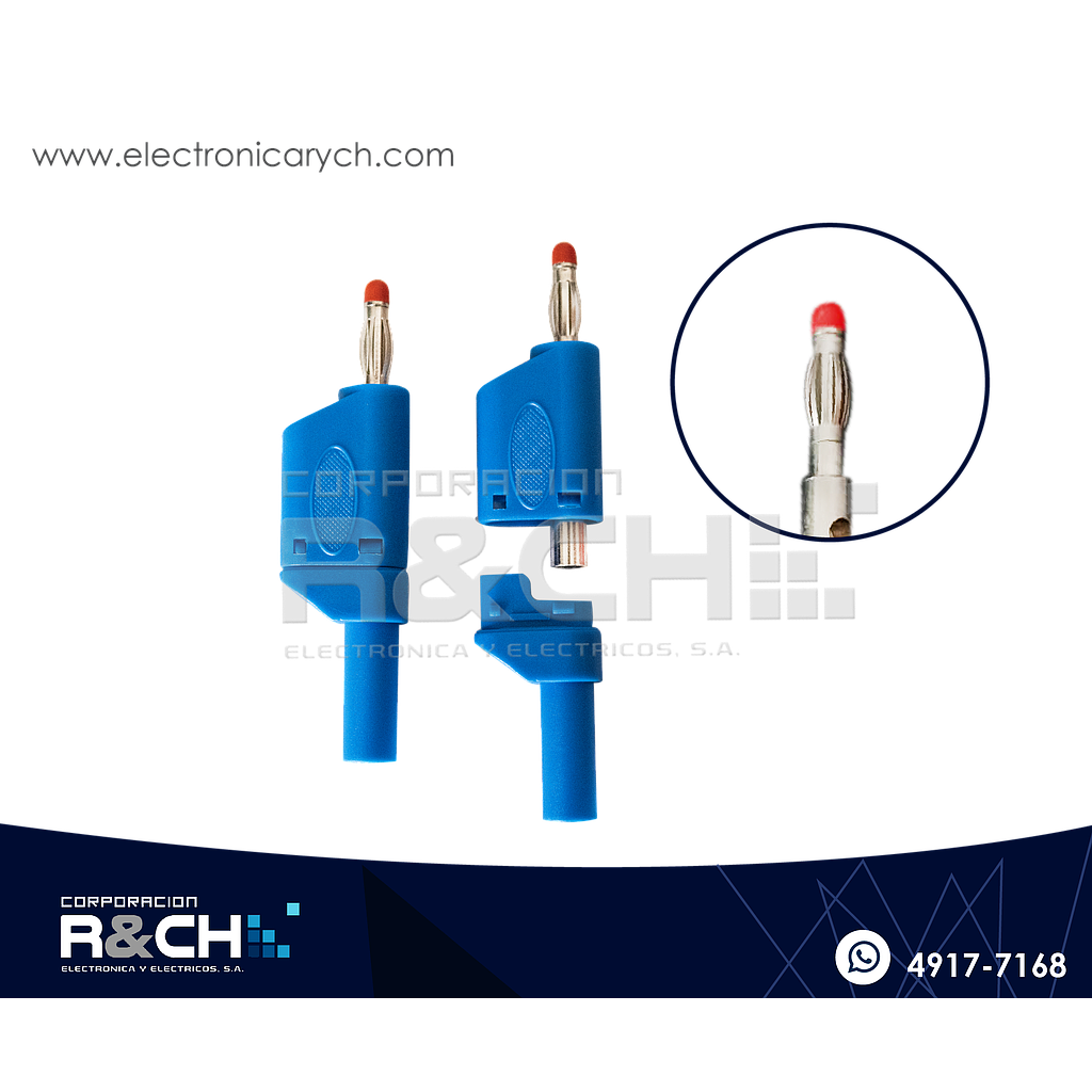PL-517BL Plug Banana Apilable Azul