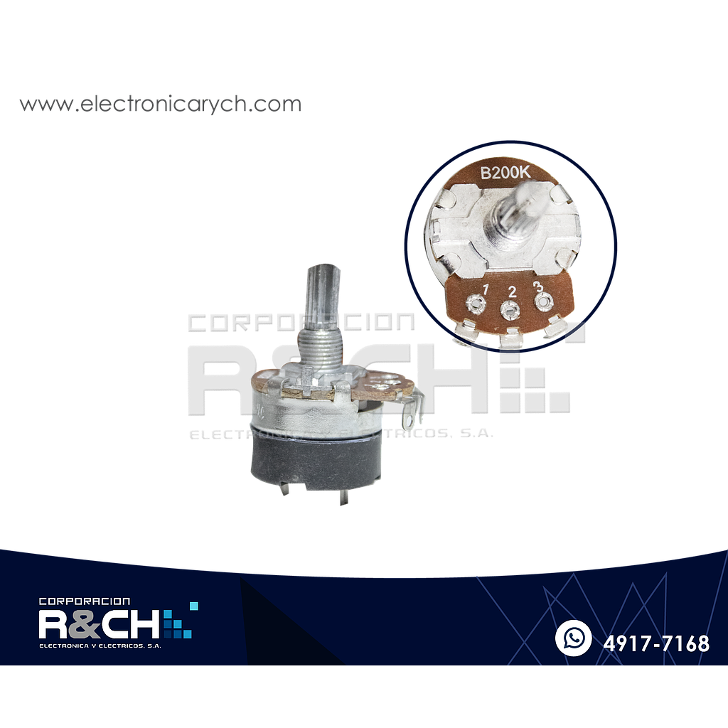 PT-200KS Potenciometro 200K Ohm C/switch WH138