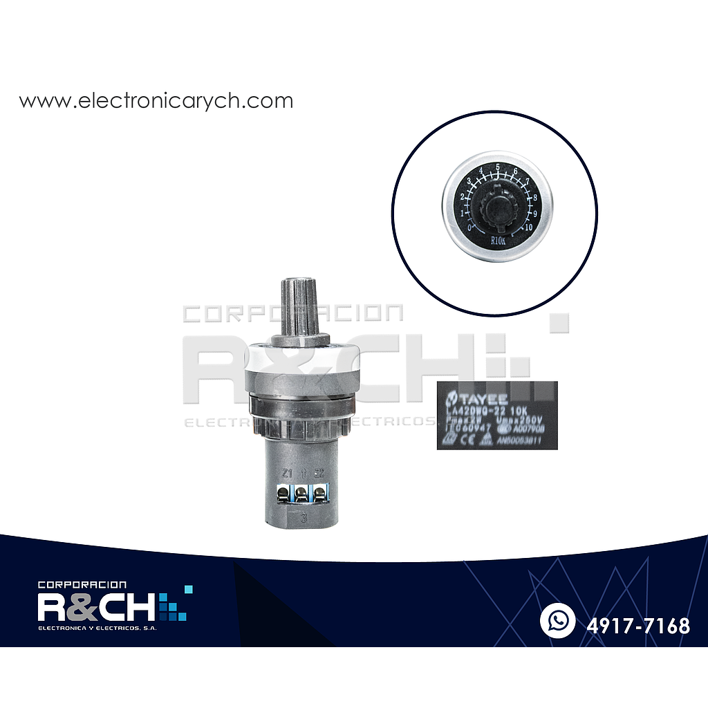 PT-10KLA Potenciometro 10K ohm LA42DWQ 22mm