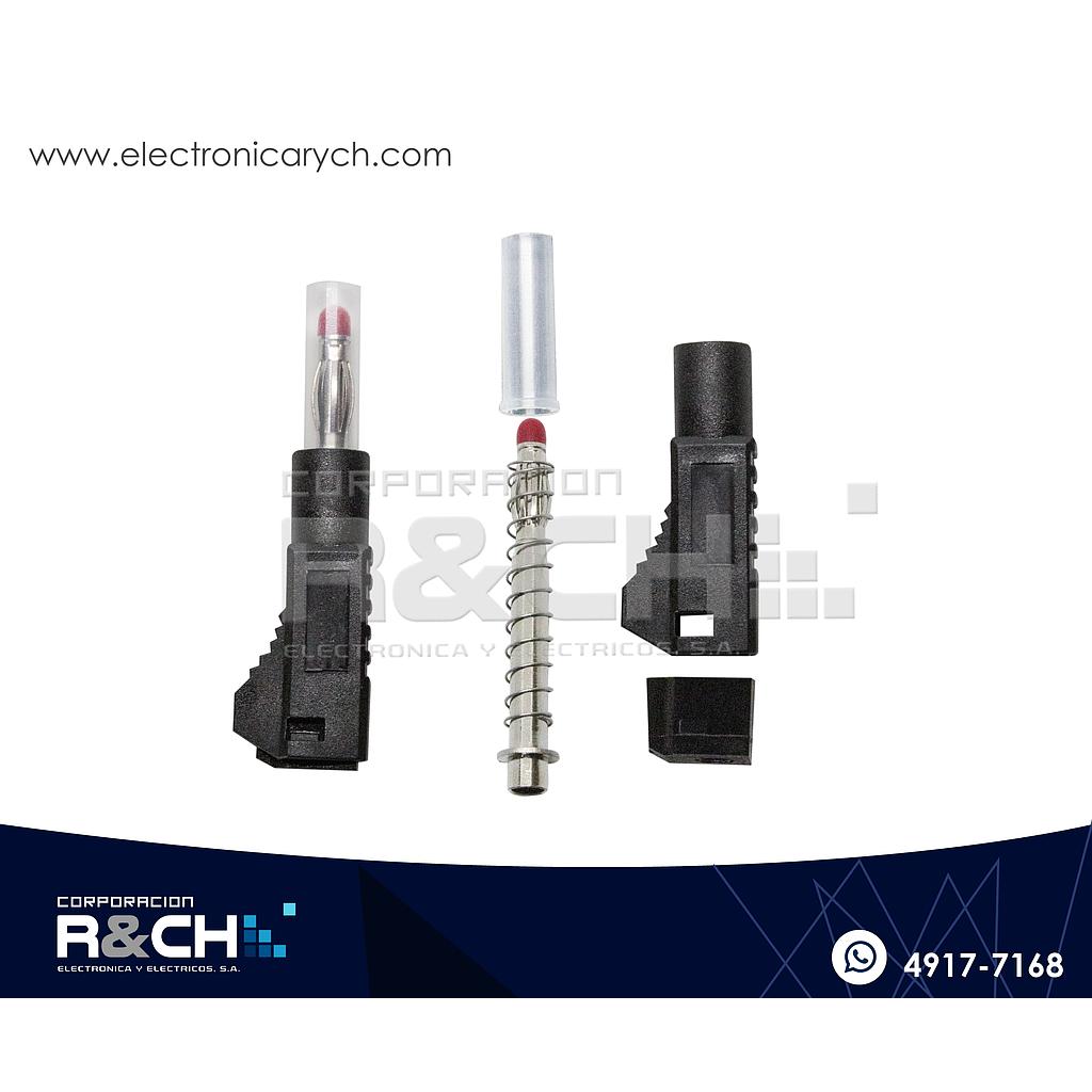 PL-343B Plug Banana Apilable Negra Aislada