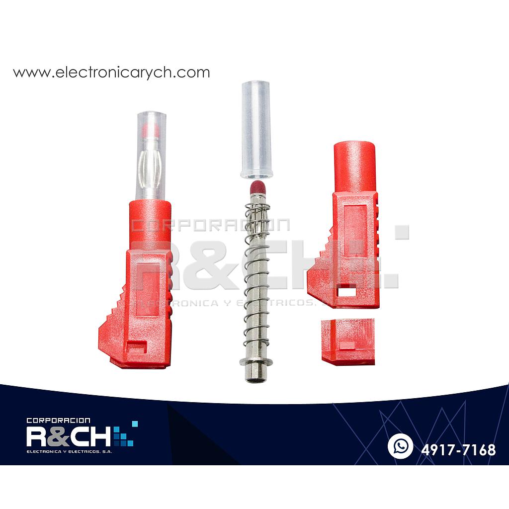 PL-343R Plug Banana Apilable Roja Aislada