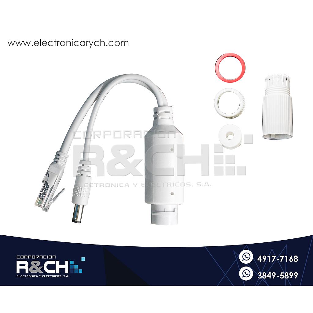 AD-962 Adaptador Spliter PoE Ethernet 48V a 12V 1A  Conector DC Impermeable
