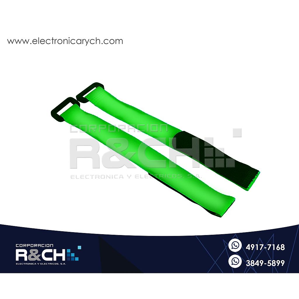 HM-23G Cincho Sujetacables de Velcro 2x30cm Verde