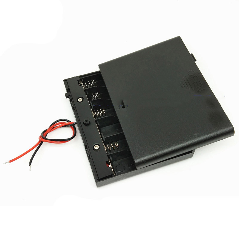 PR-B6XAACS Porta Bateria 6xAA con Cobertor y switch