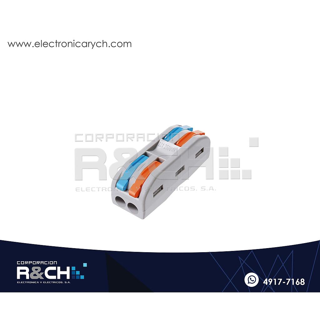 SPL-2D Conector 2 a 2 dos colores Tipo Wago con Clip de Seguridad