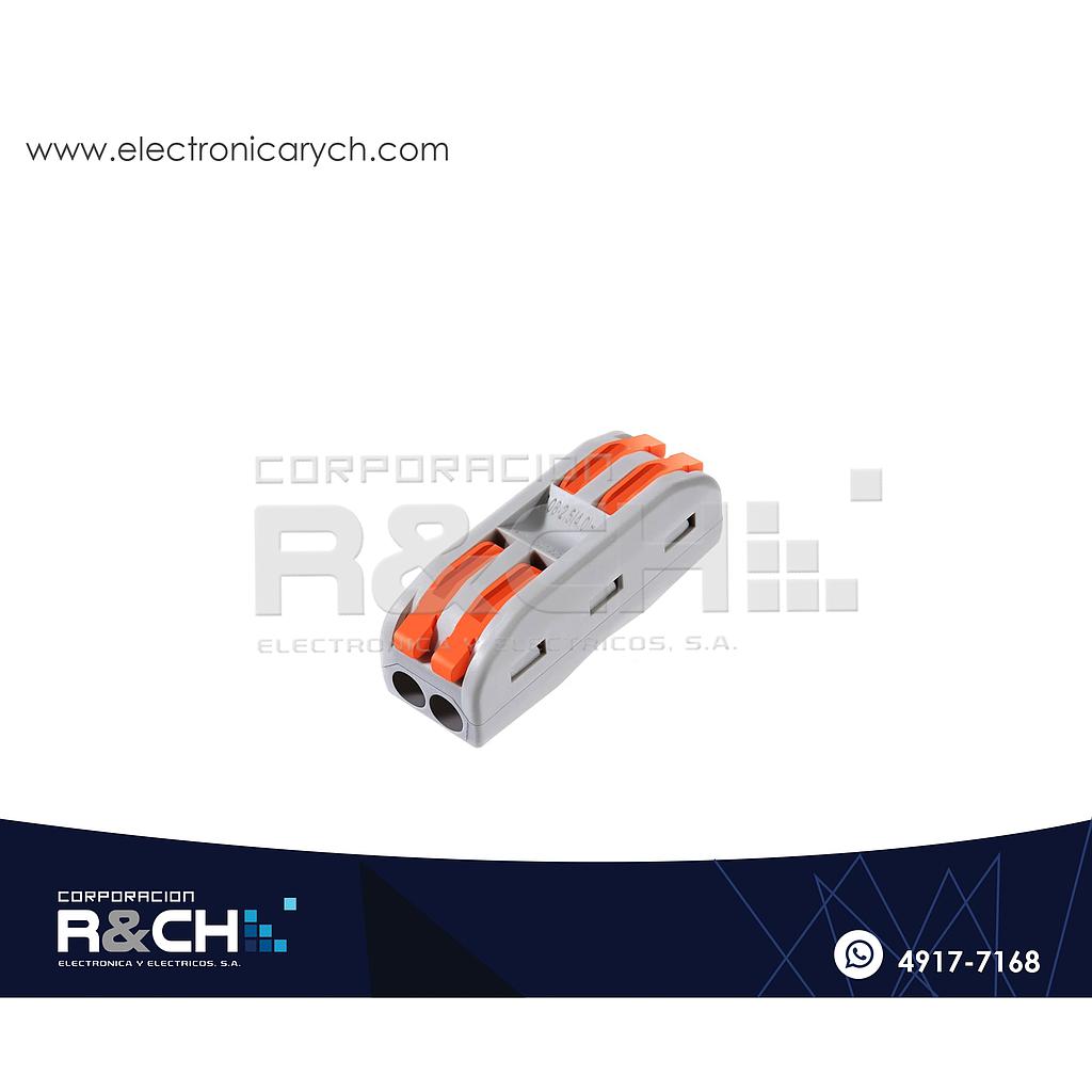SPL-2 Conector 2 a 2 un color Tipo Wago con Clip de Seguridad