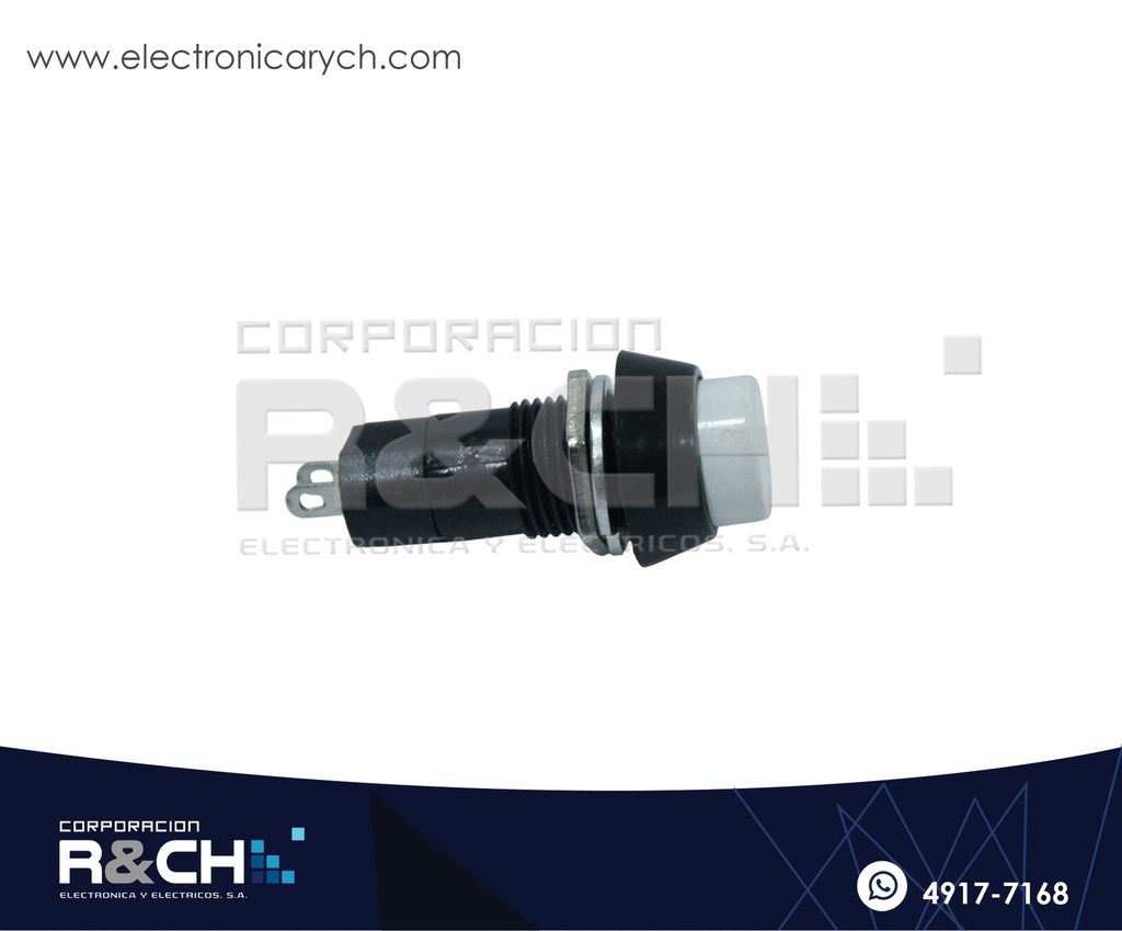 SW-P12W Pulsador Normalmente Abierto 12mm Blanco Redondo
