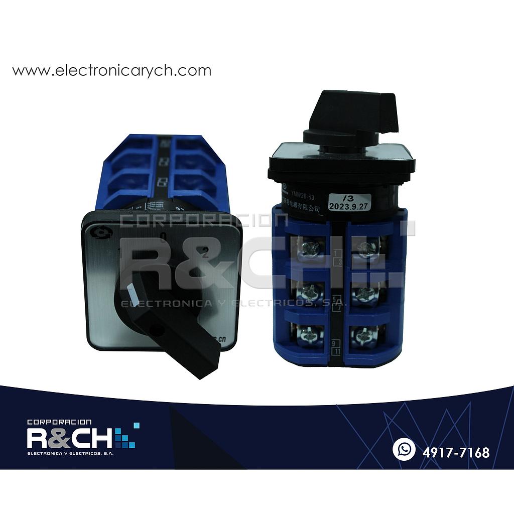 SW-MW26 Switch Arrancador 3 posiciones 2 Tiros 63A