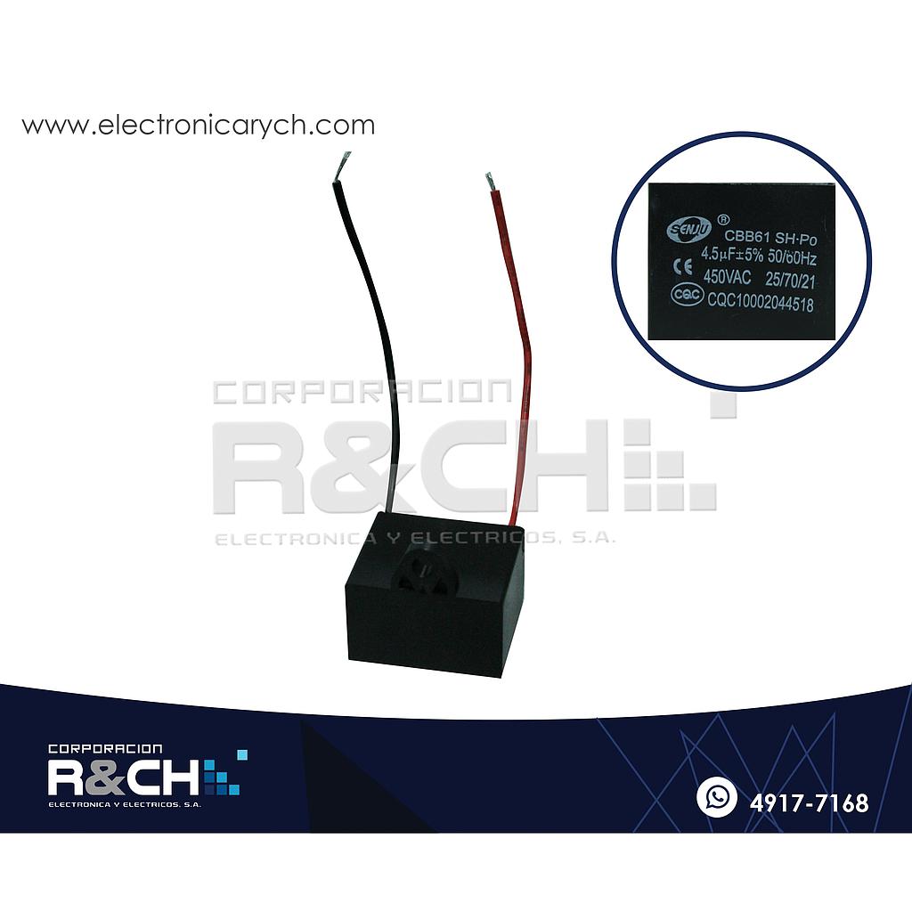 CBB61-4.5UF Capacitor 4.5uF 450V AC Para Ventilador