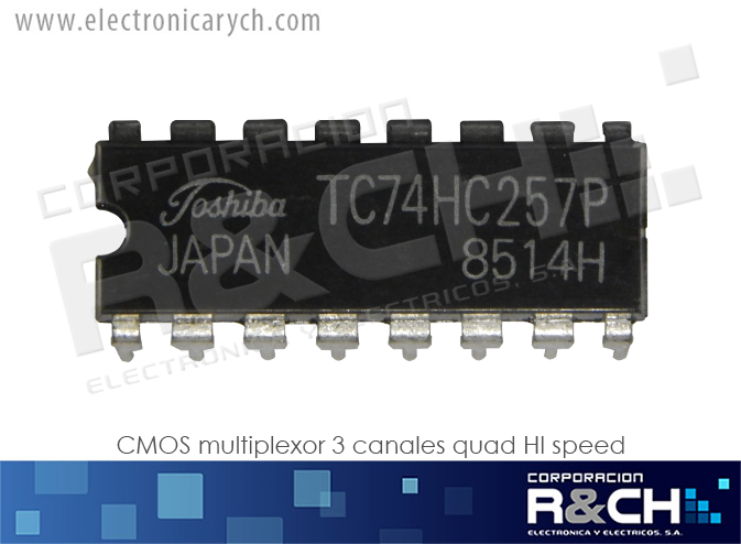 NTE74HC257 CMOS multiplexor 3 canales quad HI speed
