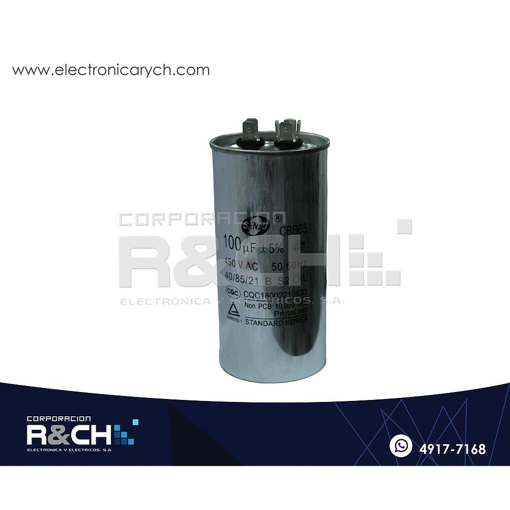 CBB65-100 Capacitor de Arranque 100uF 450V AC