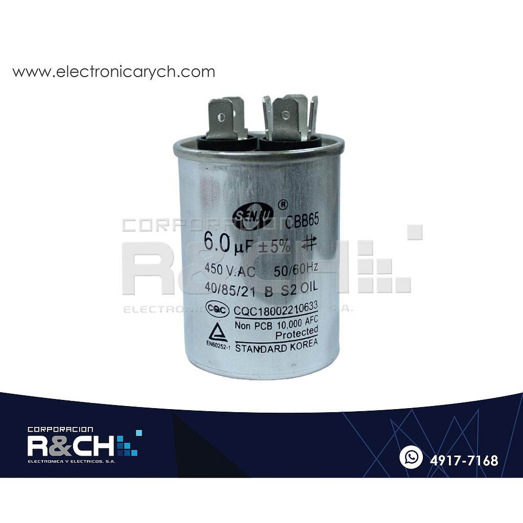 CBB65-6 Capacitor de Arranque 6uF 450V AC